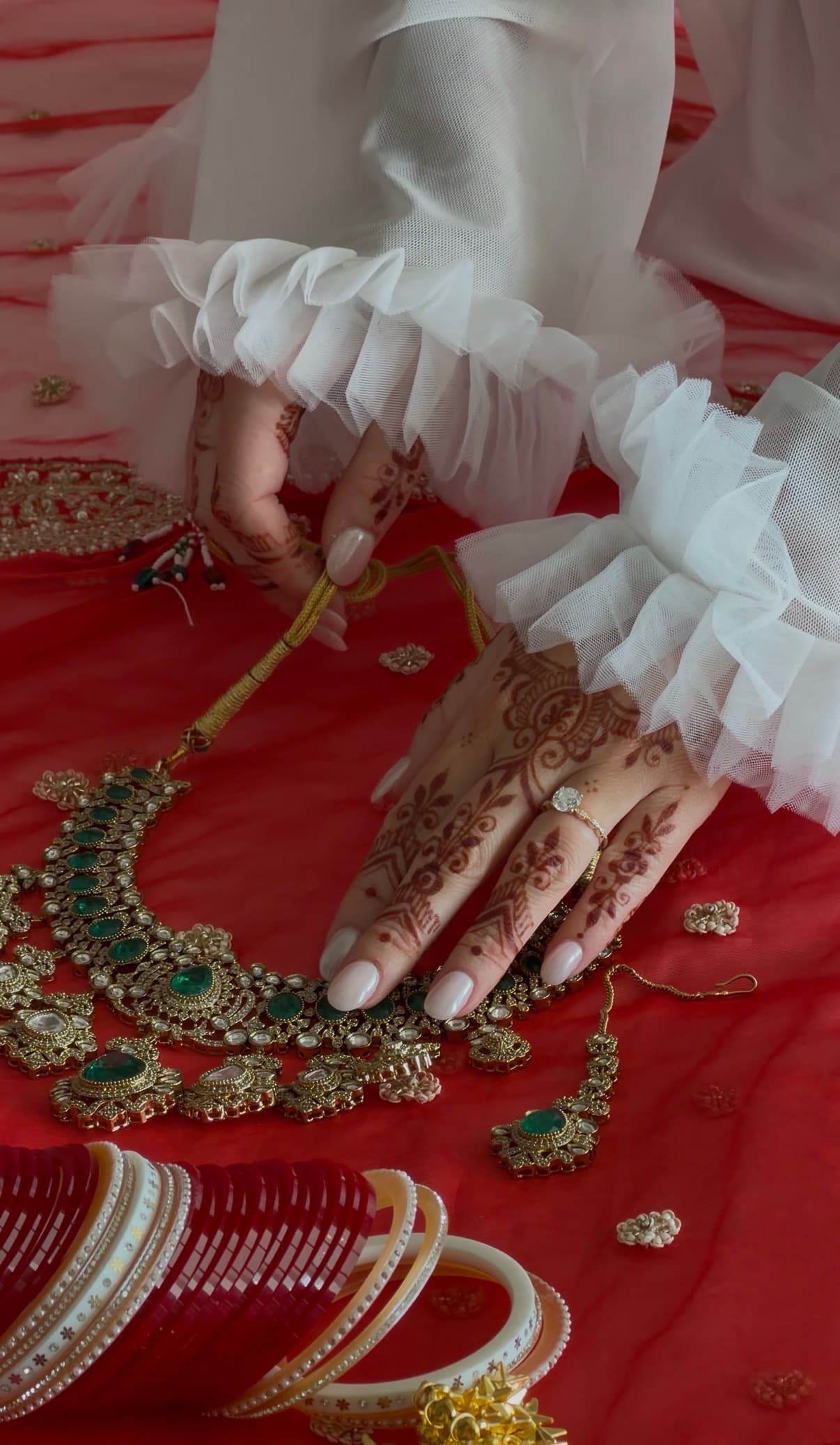 Mehndi and jewelry detail — South Asian wedding content