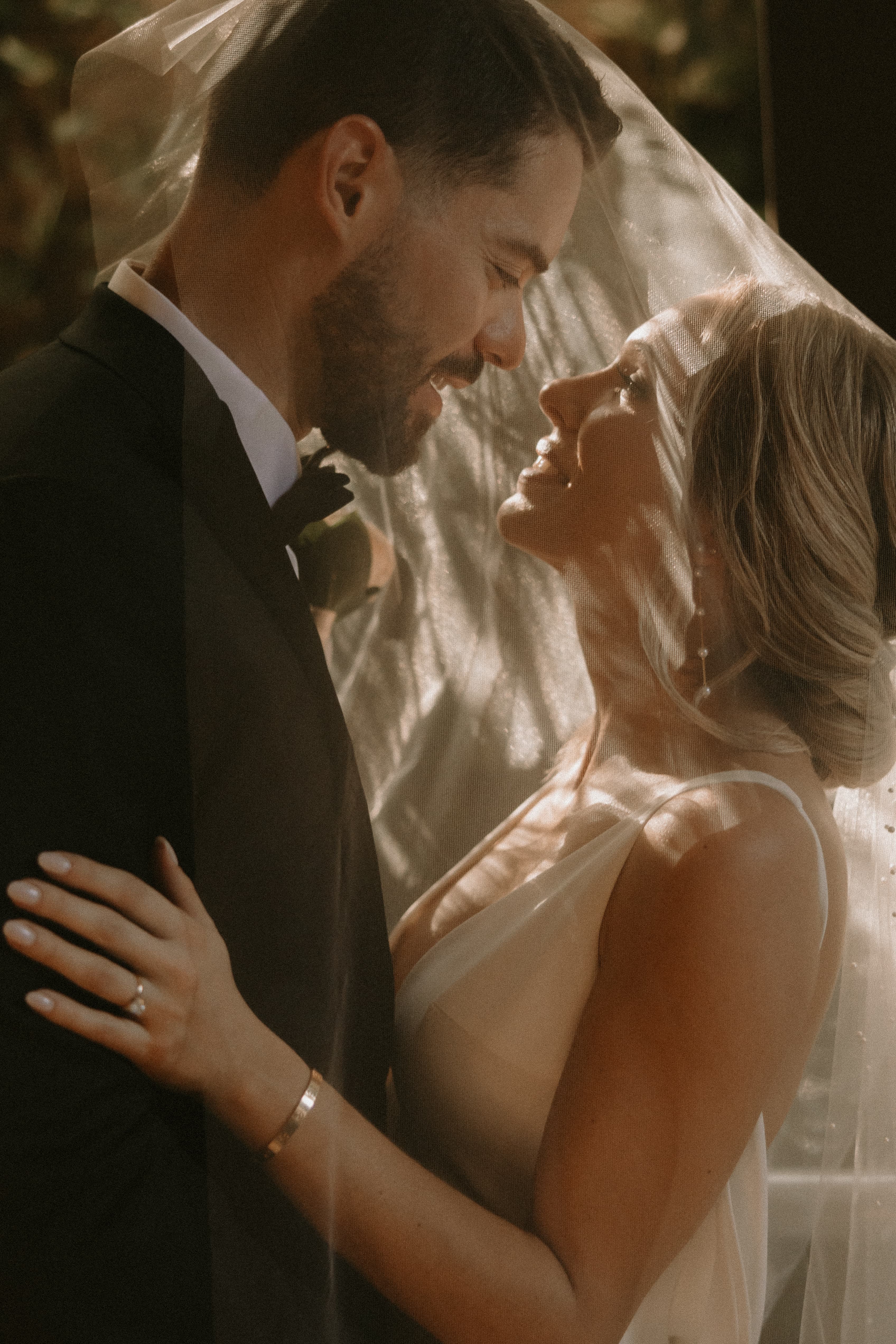 Wedding couple portrait in natural light